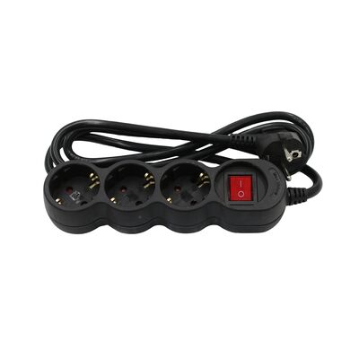 ΠΟΛΥΠΡΙΖΟ ΜΕ ΔΙΑΚΟΠΤΗ+ΚΑΛΩΔΙΟ 3x1.5mm² 1.5μ 3 ΣΟΥΚΟ ΜΑΥΡΟ