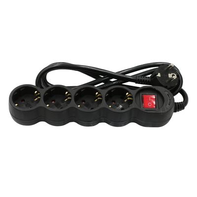 ΠΟΛΥΠΡΙΖΟ ΜΕ ΔΙΑΚΟΠΤΗ+ΚΑΛΩΔΙΟ 3x1.5mm² 1.5μ 4 ΣΟΥΚΟ ΜΑΥΡΟ