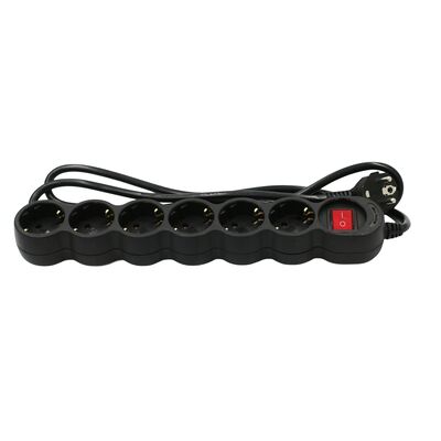 ΠΟΛΥΠΡΙΖΟ ΜΕ ΔΙΑΚΟΠΤΗ+ΚΑΛΩΔΙΟ 3x1.5mm² 1.5μ 6 ΣΟΥΚΟ ΜΑΥΡΟ