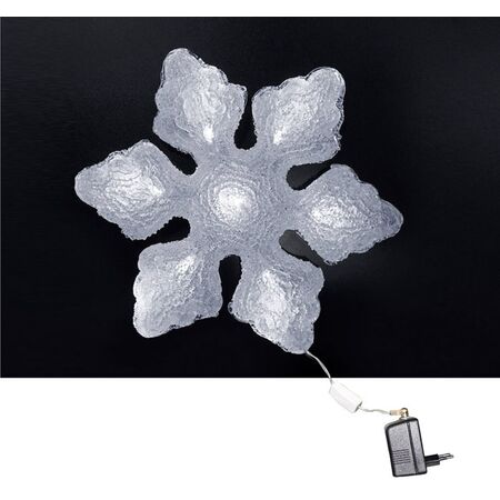 Acrylic snowflake 24V with 13cool white led D:32cm with transformer 230V