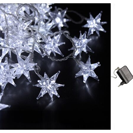 Clear Acrylic chain Star with 100led cool white 24V clear cable ,with transformer 230V