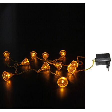 Orange Acrylic chain bells with 100led orange light 24V golden cable ,with transformer 230V