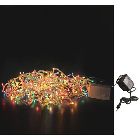 Chain 180 multicolor rice light 24V with clear PVC wire L:10,5m with controller 230V