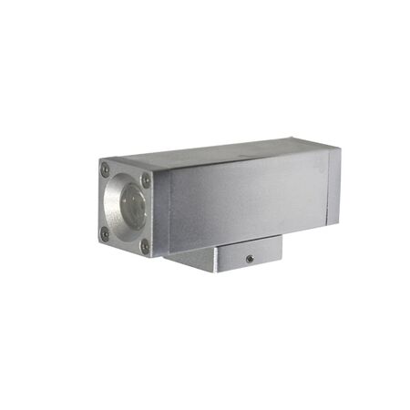 Wall mounted Aluminum double Square 9221 2power Led IP54 silver body led blue