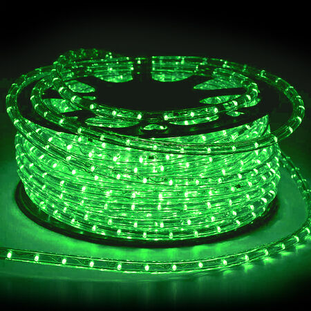 Led Rope Light Clear Round D13mm 2wires 36led/m Green