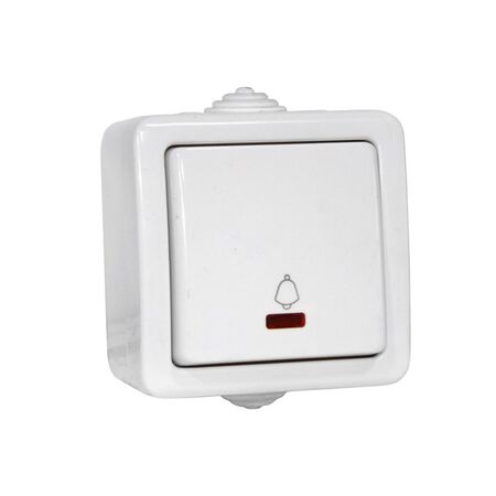 Wallmounted Waterproof Bell button IP54 10A White