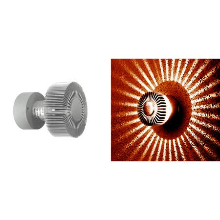 Sun rays lighting fitting wall mounted 9115 G9 red glass silver