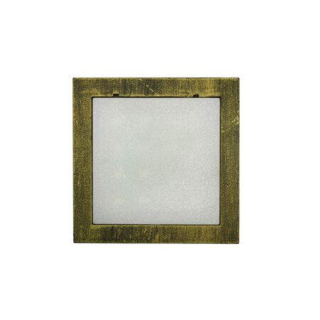 Wall mounted Lighting Fitting Square 9733 IP54 16Led 230V golden black frame warm White