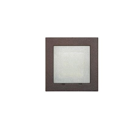 Wall mounted Lighting Fitting Square mini 9734 IP54 9Led 230V grained rust frame cool white
