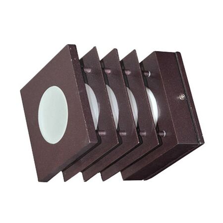 Wall/Ceiling mounted Aluminum Square with shade lighting fitting 7232 IP44 E14 D:110x110 grained rust frosted glass