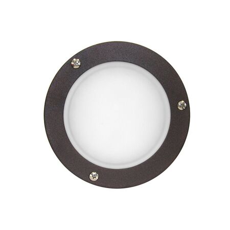 Wall/ceiling Aluminum Round light 9091 IP54 230V 36Led grained rust body frosted glass warm white