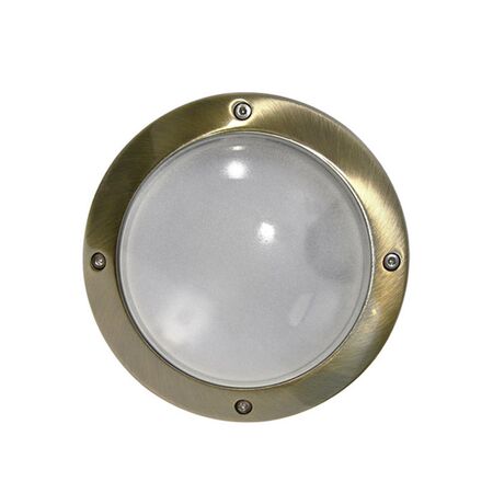 Wall/ceiling Aluminum Round light 9724 IP54 Gx53 230V antique brass body frosted glass