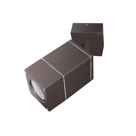 Wall mounted Aluminum Square movable Spot lighting fitting 9161 GU10 IP54 grained rust