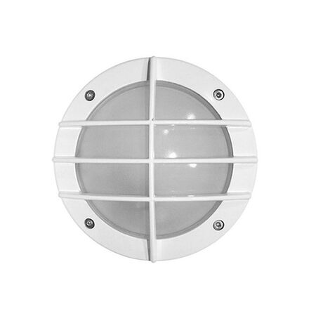 Wall/ceiling Aluminum Round light with net 9726 IP54 Gx53 230V white body frosted glass