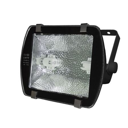Aluminum Projector Oval HQI 70W IP65 symmetrical beam with glass frame inox clips & screws black