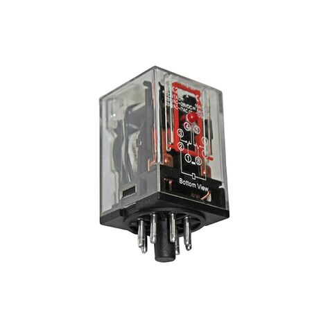 Relay 8pin 2contacts with Led & Button 12V DC