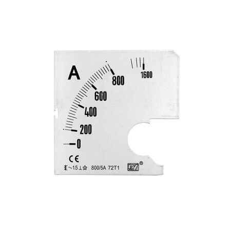 Plate for Analog Ammeter 72x72 800/5A