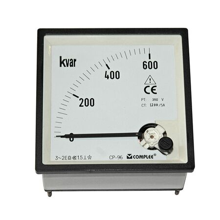 Analog Panel WattMeter 96x96 380V 1200/5A 600KVAR