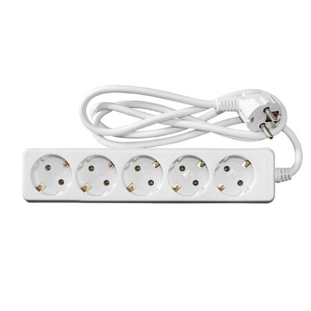 Multisocket with 3x1mm² 1.5m cable 5schuko white