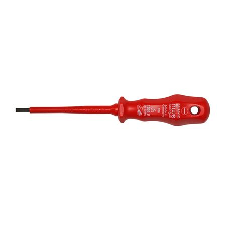 Screwdriver 1000V flathead for slotted screws 0.8x4x100 red