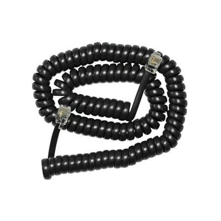 Telephone cable spiral 4P4C 4m black
