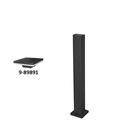 Aluminum square pillar base h65 for wall mounted aluminum Lighting fitting 9-89891 black