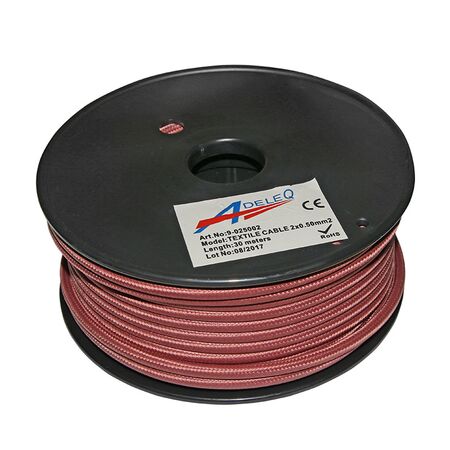 Textile flexible cable 2x0.50mm² Metal Pink