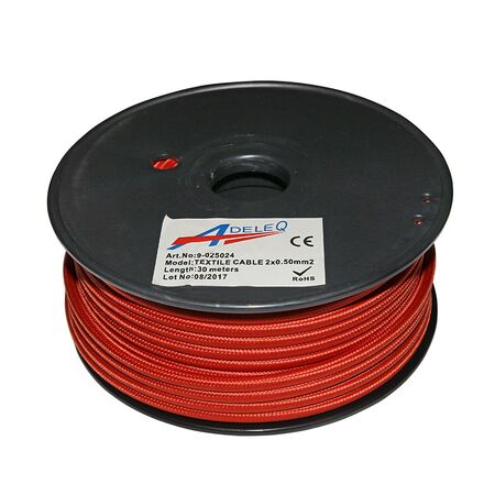 Textile flexible cable 2x0.50mm² Copper Orange