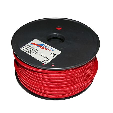 Textile flexible cable 2x0.50mm² Red