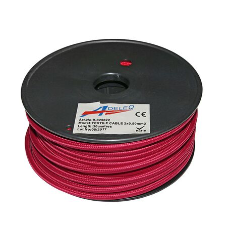 Textile flexible cable 2x0.50mm² Grena (Fuchsia-dark pink)