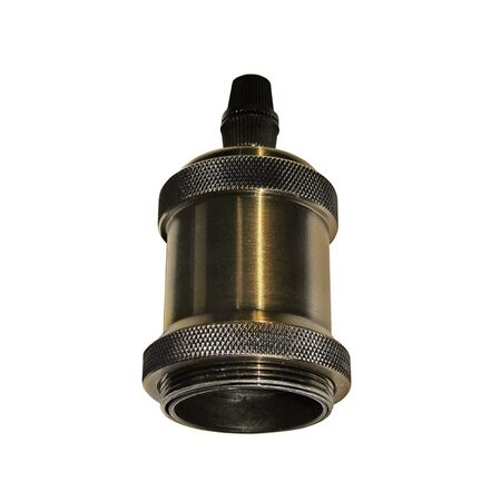 Aluminum lampholder E27 M10 Antique (brass) with thread for rings