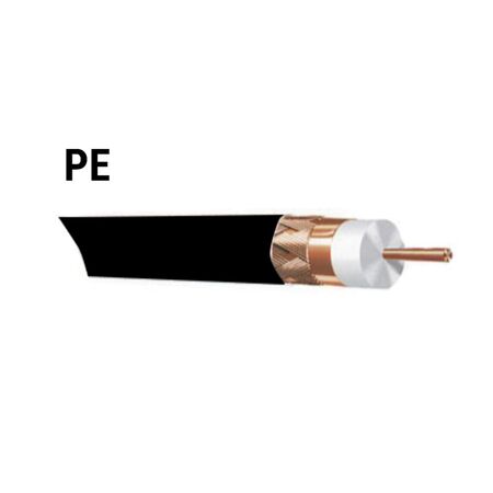 Coaxial TV satellite cable copper CU 75Ω C-C PE BLACK 500m/wooden reel