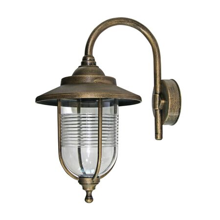 LANTERN PC WALL FIXTURE ROUND WITH ARM E27 IP44 RUSTIC