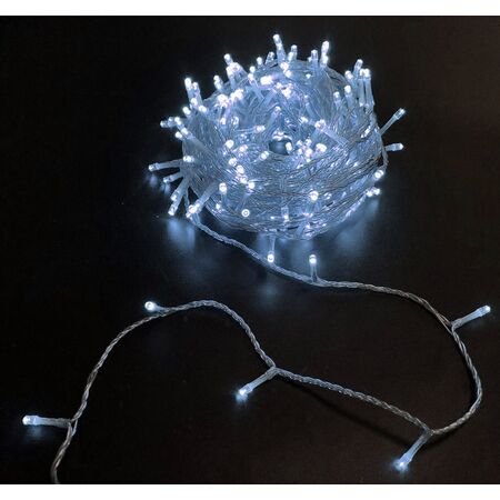 200 mini LED string light-with program & static transparent cable Cool white IP44