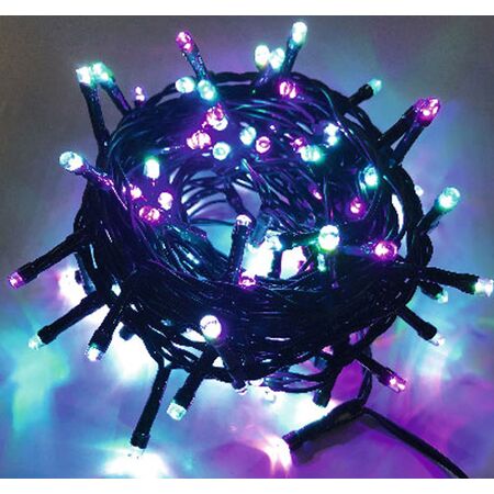 100 mini LED string light-with program & static green cable RGB IP44