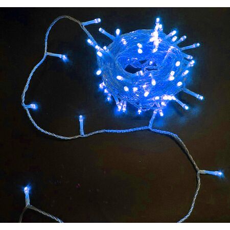 100 mini LED string light-with program & static transparent cable Blue IP44