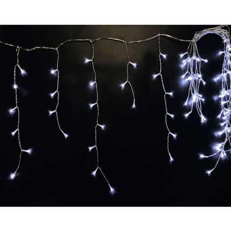 200 LED icicle light-with program&static transparent cable Cool white IP44