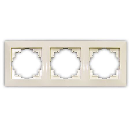 Three way ABS beige frame, without mechanism, without gangs