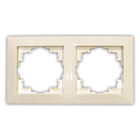 Two way ABS beige frame, without mechanism, without gangs