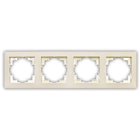 Four way ABS beige frame, without mechanism, without gangs