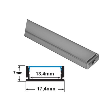 SYP-RD07 2m aluminum led profile L:2m W:17.4mm  H:7mm