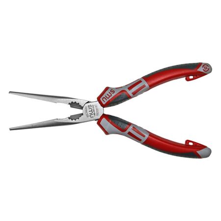 Long Nose Plier GS grey-red handle straight 205mm