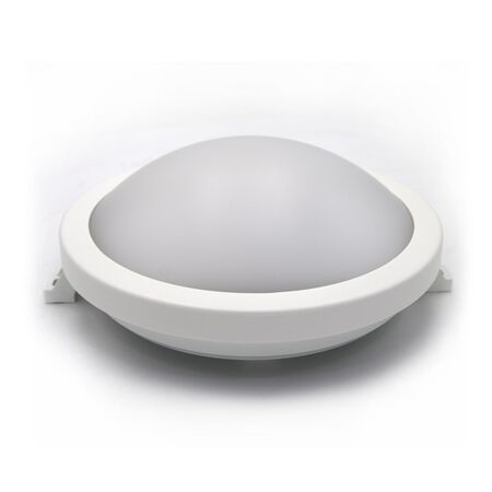 Led bulkhead wallmounted light round with Microwave sensor, ABS body, PC cover,IP64 15W 213*190*79mm 230V 4000k white