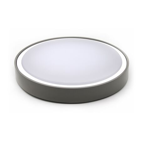 LED ΠΛΑΦΟΝΙΕΡΑ PC ΣΤΡΟΓΓΥΛΗ Φ360mm 28W 4000K IP65 ΓΚΡΙ