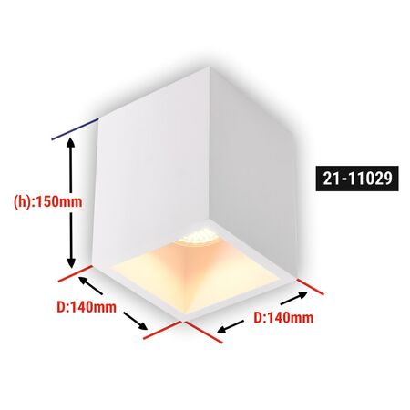 Ceiling Gypsum spot cube shape GU10*1-Max.35W 140*140*150