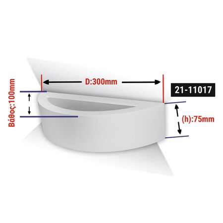 Wall mounted lamp half round shape up down E14 D:300*100 h:75mm
