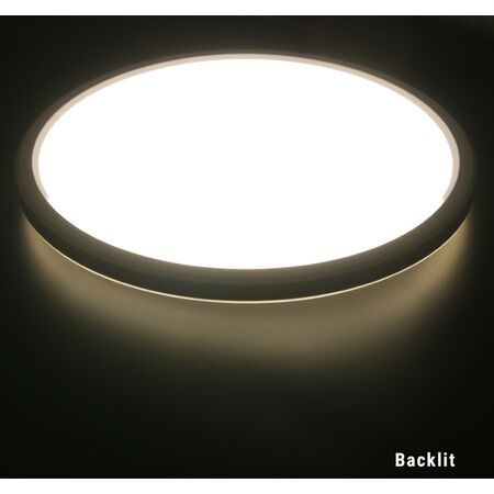 Led Round Ceiling llighting backlit (PC) black 18W D:300*30mm 4000K