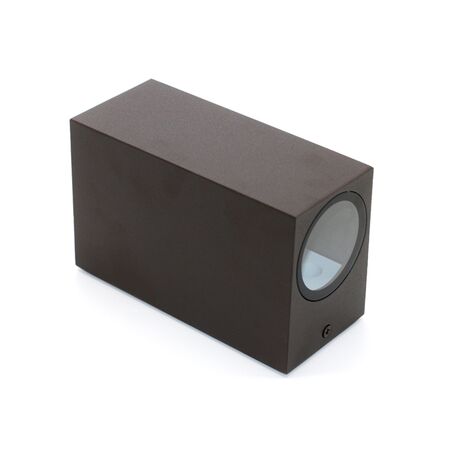 Outdoor Down Bright Wall Light wall mounted square 2XGU10 grained rust