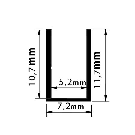 Aluminum profile 2m wall mounted for neon strips 5*10.8mm