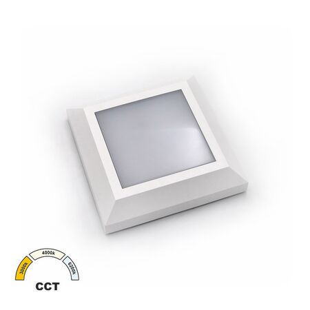 LED ΦΩΤΙΣΤΙΚΟ PC ΕΠΙΤΟIXO ΤΕΤΡΑΓΩΝ0 D125mm 4W CCT IP65 ΛΕΥΚΟ